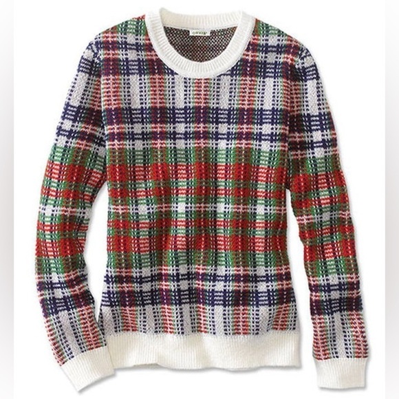 Orvis Women’s Plaid Crewneck Sweater Size Small - Picture 1 of 9